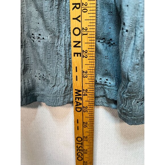 Frye And Co Women's Lace Up Tunic Top Long Sleeve Stretch Size XL Blue Gray - Picture 9 of 12